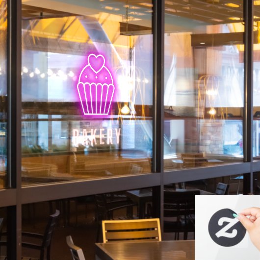 Bakery Business Neon Raamsticker (Restaurant Raam)