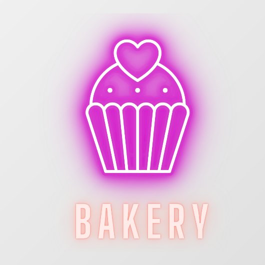 Bakery Business Neon Raamsticker (Vel)
