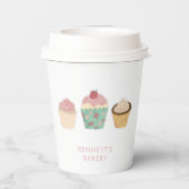 Bakery Cafe Cupcake Business Takeaway Papieren Bekers (Achterkant)
