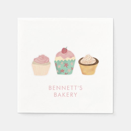 Bakery Cafe Cupcake Business Takeaway Servet (Voorkant)
