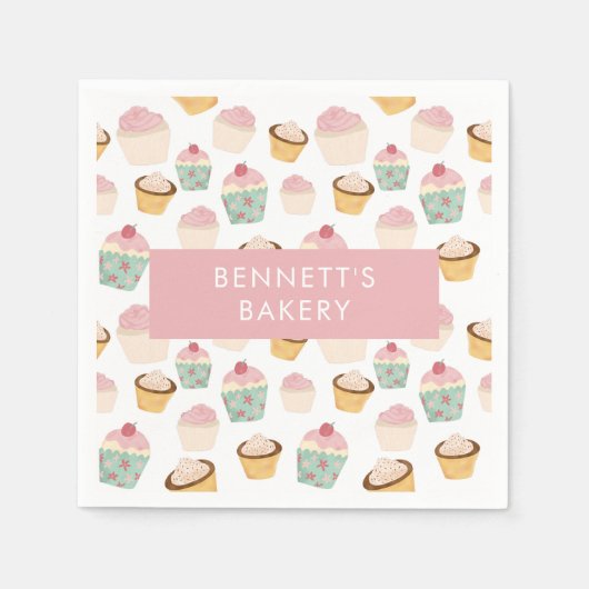 Bakery Cafe Cupcake Business Takeaway Servet (Voorkant)