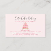 Bakery Cake Blush Pink Sprinkles Pastry Chef Chic Klantenkaartje (Achterkant)