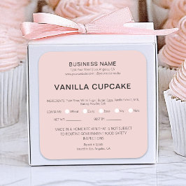 Bakery Cake Home Wettelijke Voedselvergunning Vierkante Sticker
