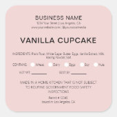 Bakery Cake Home Wettelijke Voedselvergunning Vierkante Sticker (Voorkant)