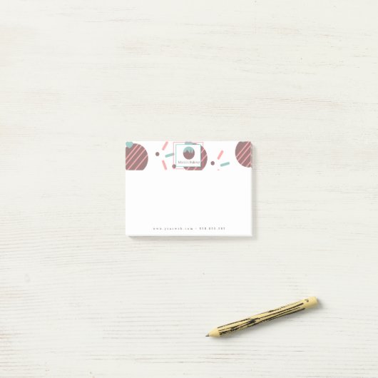 Bakery Cake Pop Strooigoed Logo Post-it® Notes (Op bureau)