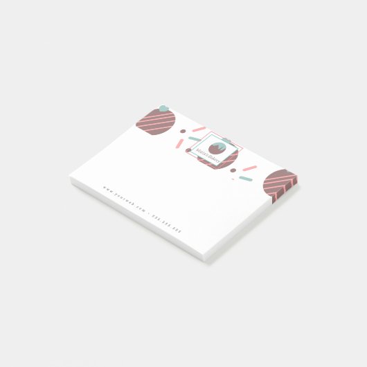 Bakery Cake Pop Strooigoed Logo Post-it® Notes (Schuin)