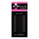 Bakery Cake Pops Retro Price List Rack Card Reclamekaart (Voorkant)