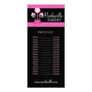 Bakery Cake Pops Retro Price List Rack Card Reclamekaart