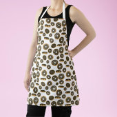 Bakery Chocolate Frosted Donut Pattern Schort