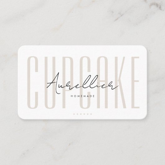 Bakery Cupcake Cake Decorator Sand Minimal Visitekaartje (Voorkant)