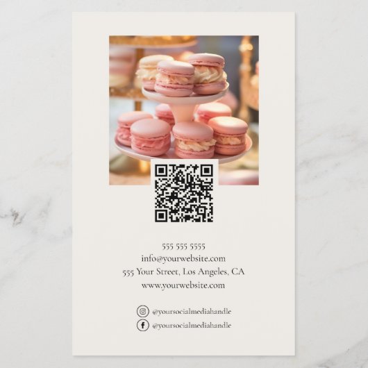 Bakery Custom Foto Sociale Media QR Code Flyer (Achterkant)