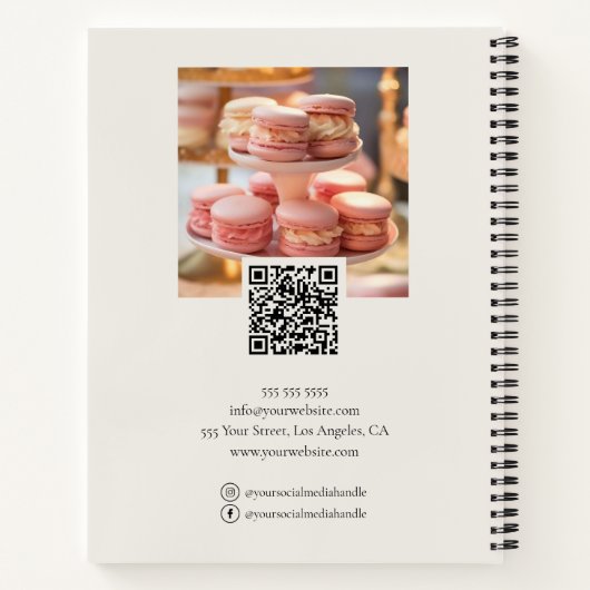 Bakery Custom Foto Sociale Media QR Code Notitieboek (Achterkant)