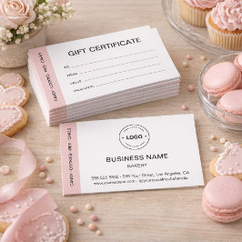 Bakery Custom Logo Business Gift Certificate Visitekaartje