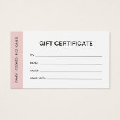 Bakery Custom Logo Business Gift Certificate Visitekaartje (Voorkant)