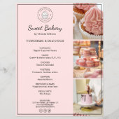 Bakery Custom Logo Photo QR Code Pink Flyer (Voorkant)