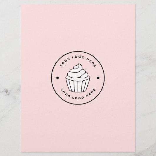 Bakery Custom Logo Photo QR Code Pink Flyer (Achterkant)