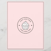 Bakery Custom Logo Photo QR Code Pink Flyer (Achterkant)