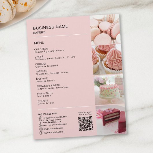 Bakery Custom Photo QR Social Media Pictogrammen M Flyer