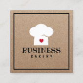 Bakery Cute Pastry Chef Minimalist Rustic Kraft Vierkante Visitekaartje (Voorkant)