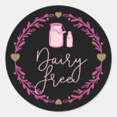 Bakery Dairy Free Milk Jug & Wreatroze & Black Ronde Sticker (Voorkant)