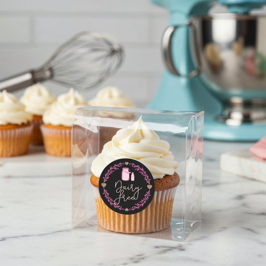 Bakery Dairy Free Milk Jug & Wreatroze & Black Ronde Sticker