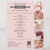 Bakery Deegroller Foto QR Roze  Flyer (Voorkant)