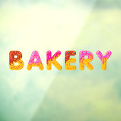 Bakery Donut Cartoon Biscuit Glazed Sprinkles Raamsticker (Vel 3)