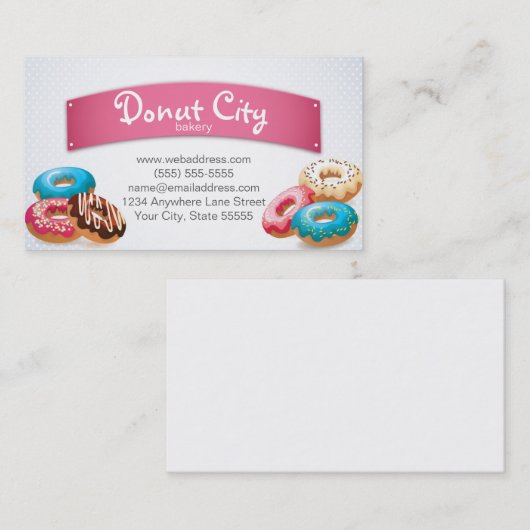 Bakery Donut Visitekaartje Design Sjabloon (Voorkant / Achterkant)