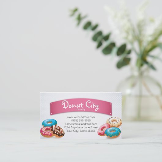 Bakery Donut Visitekaartje Design Sjabloon (Staand voorkant)