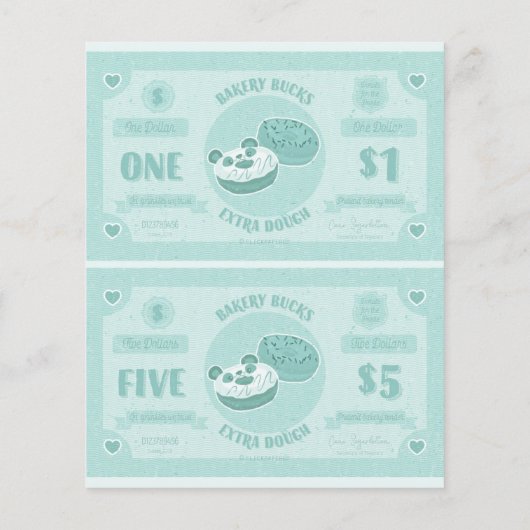 Bakery Extra Dough Play Money Flyer (Achterkant)