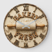 Bakery Fresh Rustic Baking Kitchen Decor Grote Klok (Voorkant)