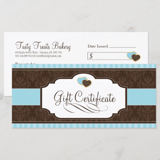BAKERY GIFT-CERTIFICAAT (Voorkant / Achterkant)