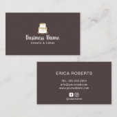 Bakery Gold Cake Logo Sweet Boutique Chef Elegant Visitekaartje (Voorkant / Achterkant)