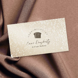 Bakery Gold Glitter Minimalist Bread Logo Visitekaartje