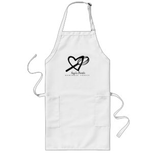 Bakery Heart Love Cake Business Whisk Hand Drawn Lang Schort
