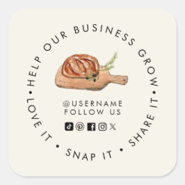 Bakery Help our Business Grow Social media Vierkante Sticker