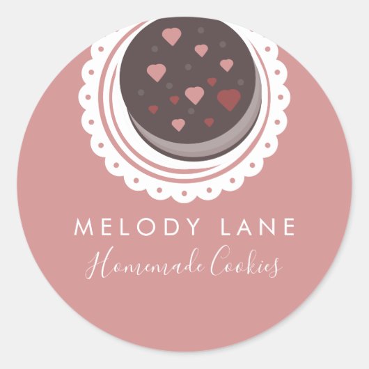 Bakery Homemade Cookies Biscuits Dolly Drawn Ronde Sticker (Voorkant)