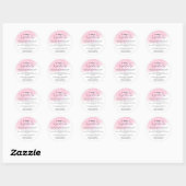 Bakery Ingredient Pink Watercolor Cute Script Ronde Sticker (Vel)