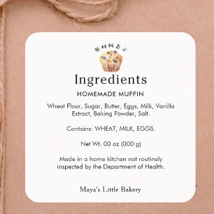 Bakery Ingrediënten Product Rustieke Blauwe Bessen Vierkante Sticker
