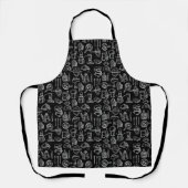 Bakery Kitchen Symbols Pattern Black  Schort (Voorkant)