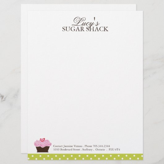 Bakery Letterhead Gepersonaliseerd Briefhoofd (Voorkant / Achterkant)