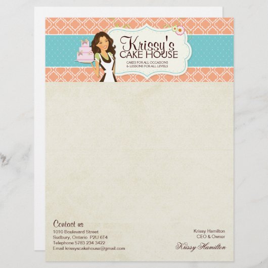 Bakery Letterhead Gepersonaliseerd Briefhoofd (Voorkant / Achterkant)