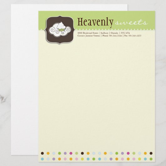 Bakery Letterhead Persoonlijk Briefhoofd (Voorkant / Achterkant)