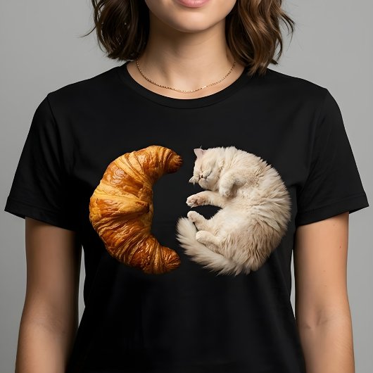 Bakery Liefhebber Kat – Croissant Kitty T-shirt