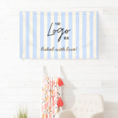 Bakery Logo 'Cute Stripes' Gebakken Met Liefde Spandoek (Insitu)