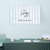 Bakery Logo 'Cute Stripes' Gebakken Met Liefde Spandoek (Beurs)