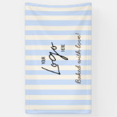 Bakery Logo 'Cute Stripes' Gebakken Met Liefde Spandoek (Verticaal)