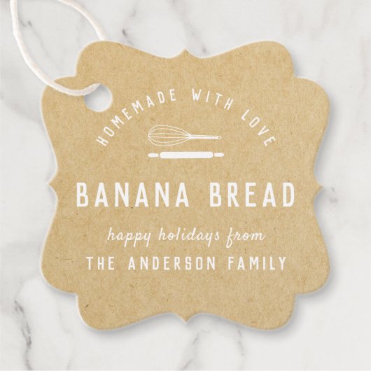 Bakery Logo Holiday Baking Gift Kraft Bedankjes Labels (Voorkant)