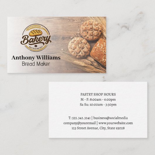Bakery Logo | Loaves of Bread Visitekaartje (Voorkant / Achterkant)