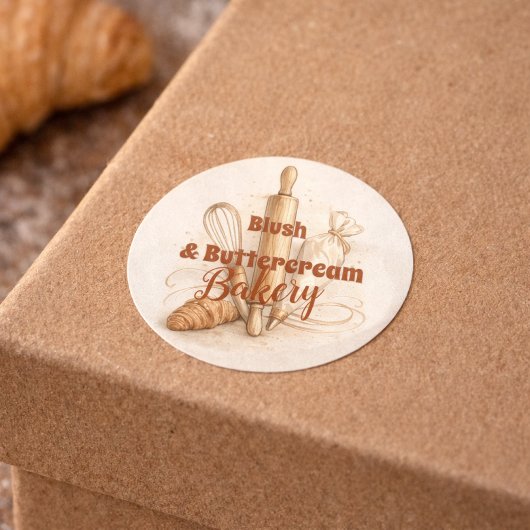 Bakery Logo Pastry Shop Branding Ronde Sticker